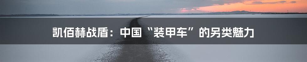 凯佰赫战盾:中国“装甲车”的另类魅力
