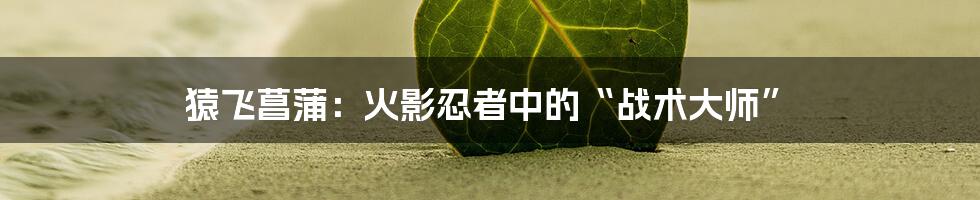 猿飞菖蒲:火影忍者中的“战术大师”