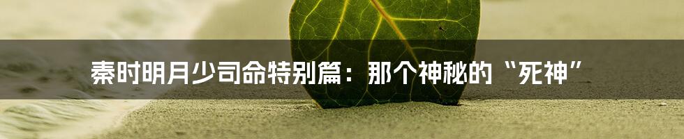 秦时明月少司命特别篇:那个神秘的“死神”