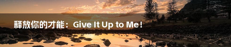 释放你的才能:Give It Up to Me!