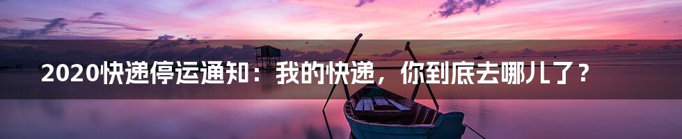 2020快递停运通知:我的快递,你到底去哪儿了?