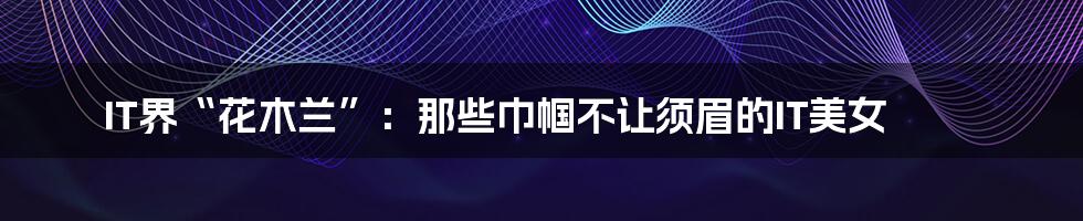 IT界“花木兰”:那些巾帼不让须眉的IT美女