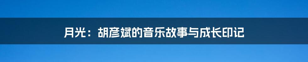 月光:胡彦斌的音乐故事与成长印记