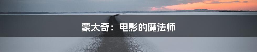 蒙太奇:电影的魔法师