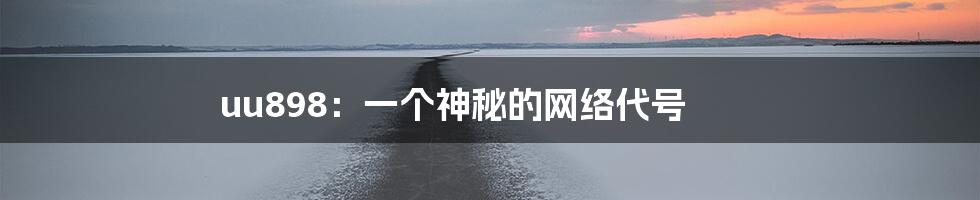 uu898:一个神秘的网络代号