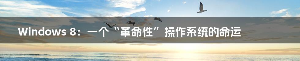 Windows 8:一个“革命性”操作系统的命运