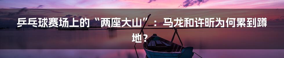 乒乓球赛场上的“两座大山”:马龙和许昕为何累到蹲地?