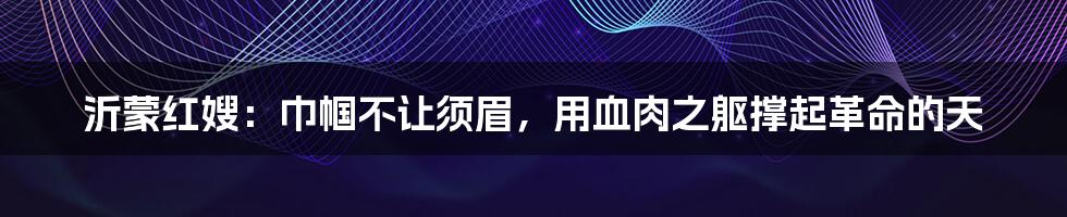 沂蒙红嫂：巾帼不让须眉，用血肉之躯撑起革命的天