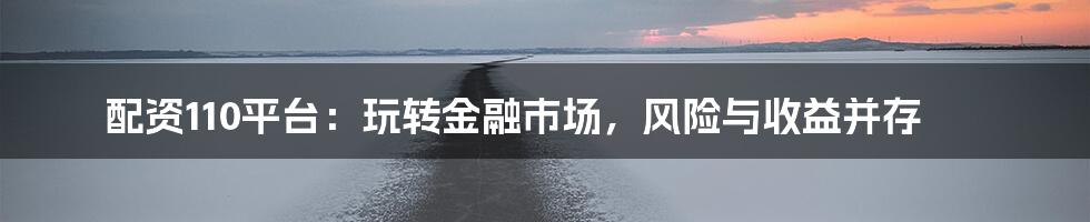 配资110平台：玩转金融市场，风险与收益并存