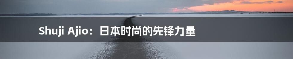 Shuji Ajio:日本时尚的先锋力量