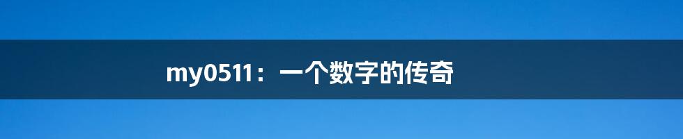 my0511:一个数字的传奇