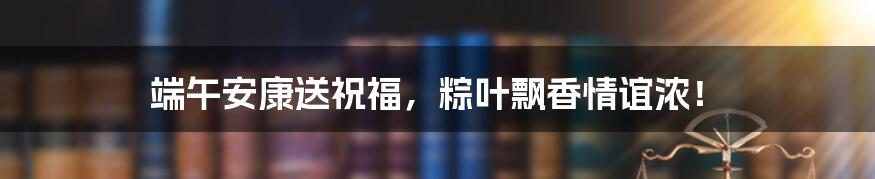 端午安康送祝福,粽叶飘香情谊浓!