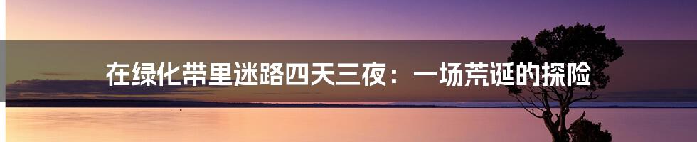 在绿化带里迷路四天三夜：一场荒诞的探险