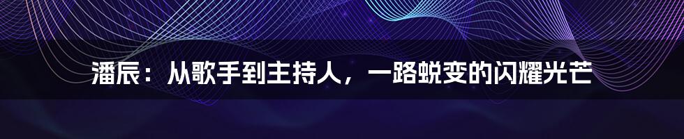 潘辰:从歌手到主持人,一路蜕变的闪耀光芒