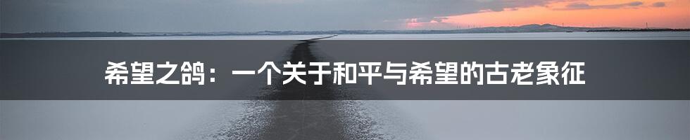 希望之鸽:一个关于和平与希望的古老象征