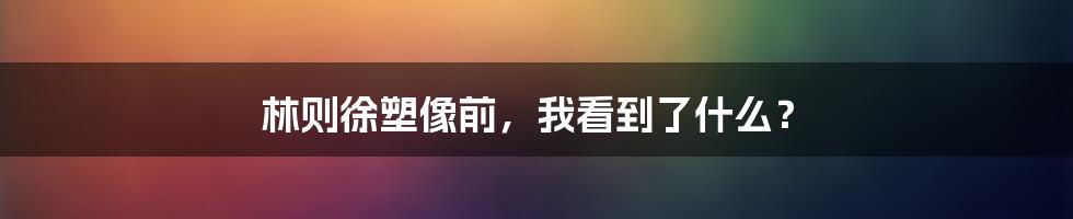 林则徐塑像前,我看到了什么?