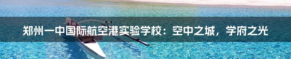 郑州一中国际航空港实验学校:空中之城,学府之光