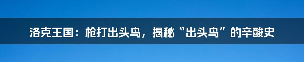 洛克王国:枪打出头鸟,揭秘“出头鸟”的辛酸史
