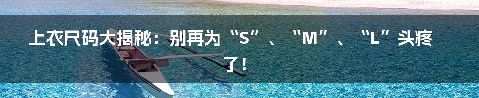 上衣尺码大揭秘:别再为“S”、“M”、“L”头疼了!