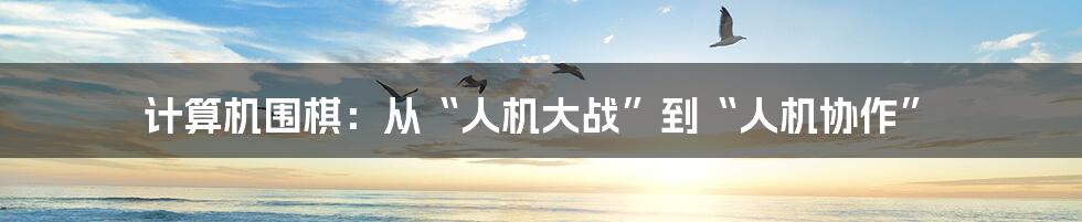 计算机围棋:从“人机大战”到“人机协作”