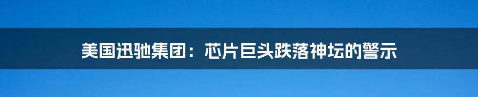 美国迅驰集团:芯片巨头跌落神坛的警示