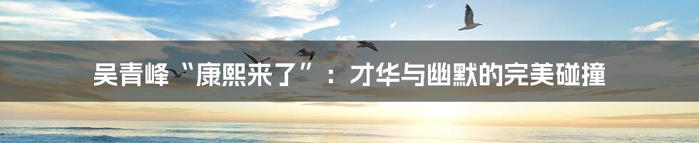 吴青峰“康熙来了”:才华与幽默的完美碰撞