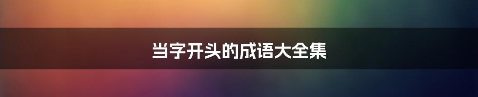 当字开头的成语大全集