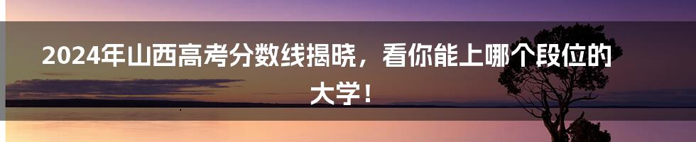 2024年山西高考分数线揭晓,看你能上哪个段位的大学!