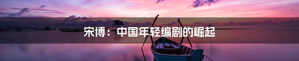 宋博:中国年轻编剧的崛起