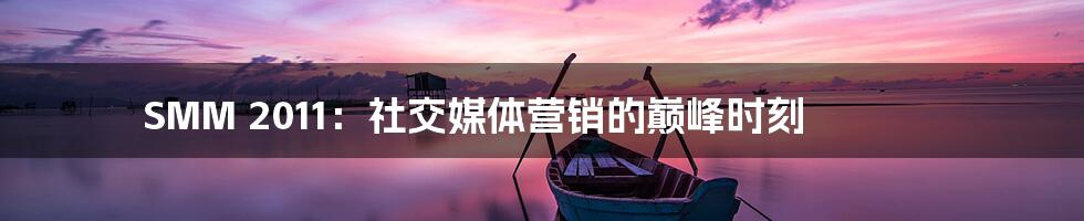 SMM 2011：社交媒体营销的巅峰时刻
