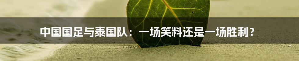 中国国足与泰国队:一场笑料还是一场胜利?