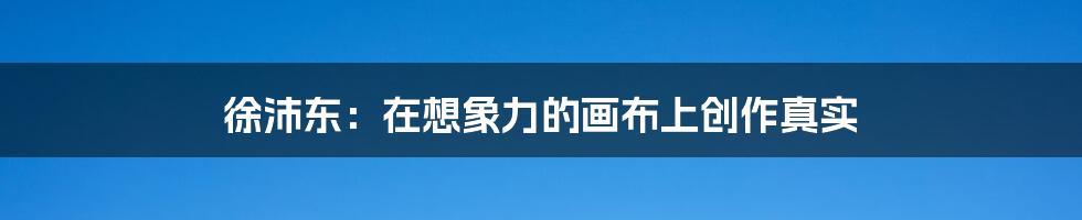 徐沛东：在想象力的画布上创作真实