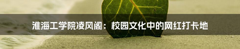 淮海工学院凌风阁:校园文化中的网红打卡地