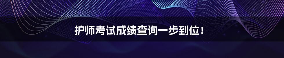 护师考试成绩查询一步到位!