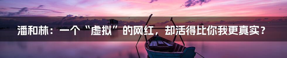 潘和林：一个“虚拟”的网红，却活得比你我更真实？