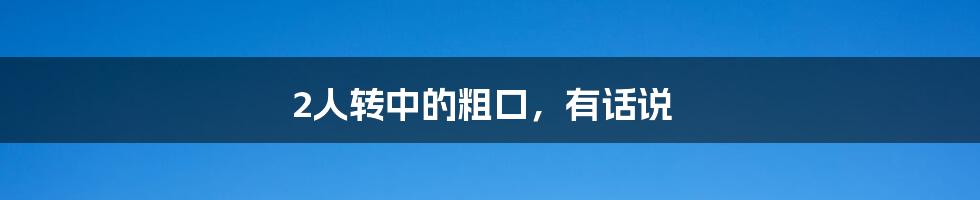 2人转中的粗口，有话说