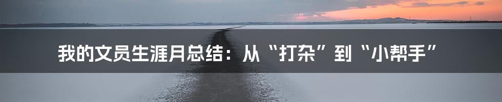 我的文员生涯月总结:从“打杂”到“小帮手”
