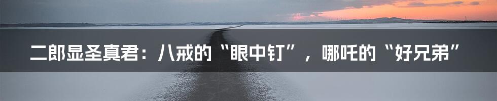 二郎显圣真君:八戒的“眼中钉”,哪吒的“好兄弟”