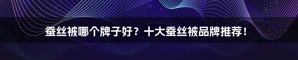 蚕丝被哪个牌子好？十大蚕丝被品牌推荐！