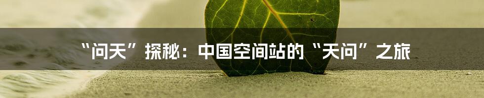 “问天”探秘:中国空间站的“天问”之旅