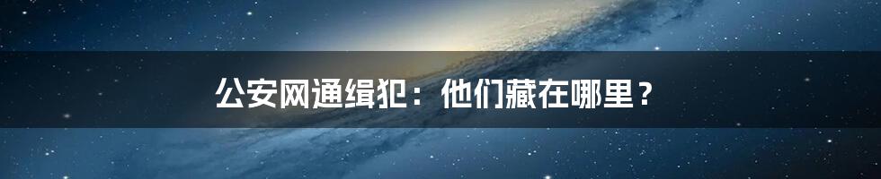 公安网通缉犯：他们藏在哪里？