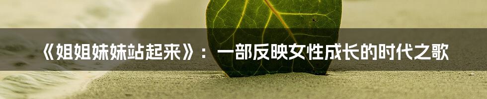 《姐姐妹妹站起来》:一部反映女性成长的时代之歌