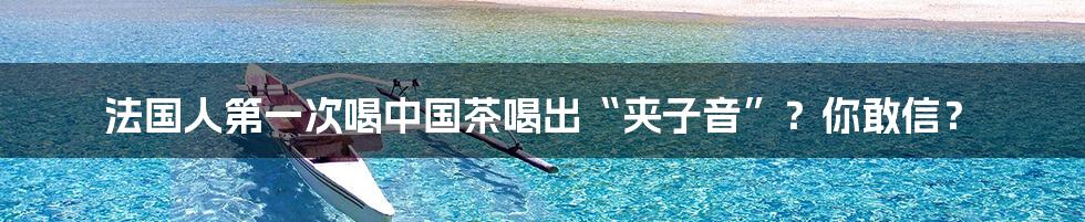 法国人第一次喝中国茶喝出“夹子音”?你敢信?