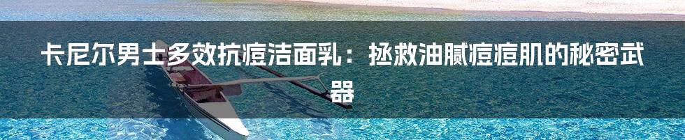 卡尼尔男士多效抗痘洁面乳:拯救油腻痘痘肌的秘密武器