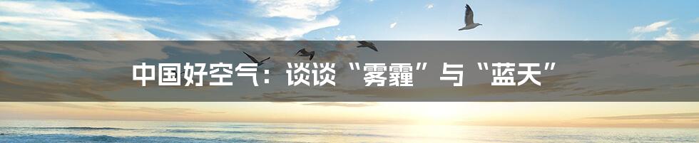 中国好空气：谈谈“雾霾”与“蓝天”