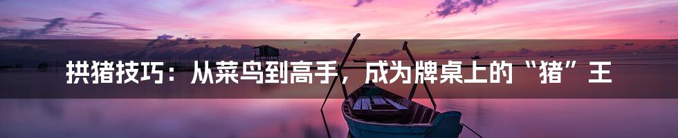 拱猪技巧:从菜鸟到高手,成为牌桌上的“猪”王