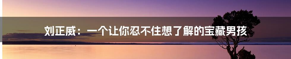 刘正威:一个让你忍不住想了解的宝藏男孩