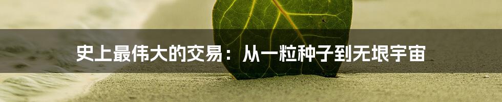 史上最伟大的交易:从一粒种子到无垠宇宙