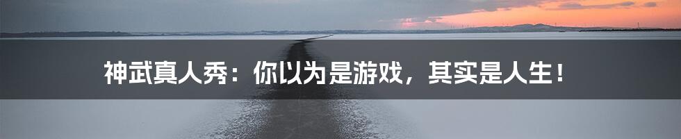 神武真人秀:你以为是游戏,其实是人生!
