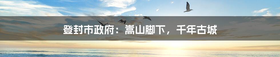 登封市政府:嵩山脚下,千年古城